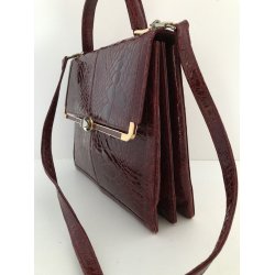 kredit beviser ophøre Luksus Vintage taske i Vinrødt præget skind i topkvalitet - Luksus og brand Vintage  tasker - Læderprojektet