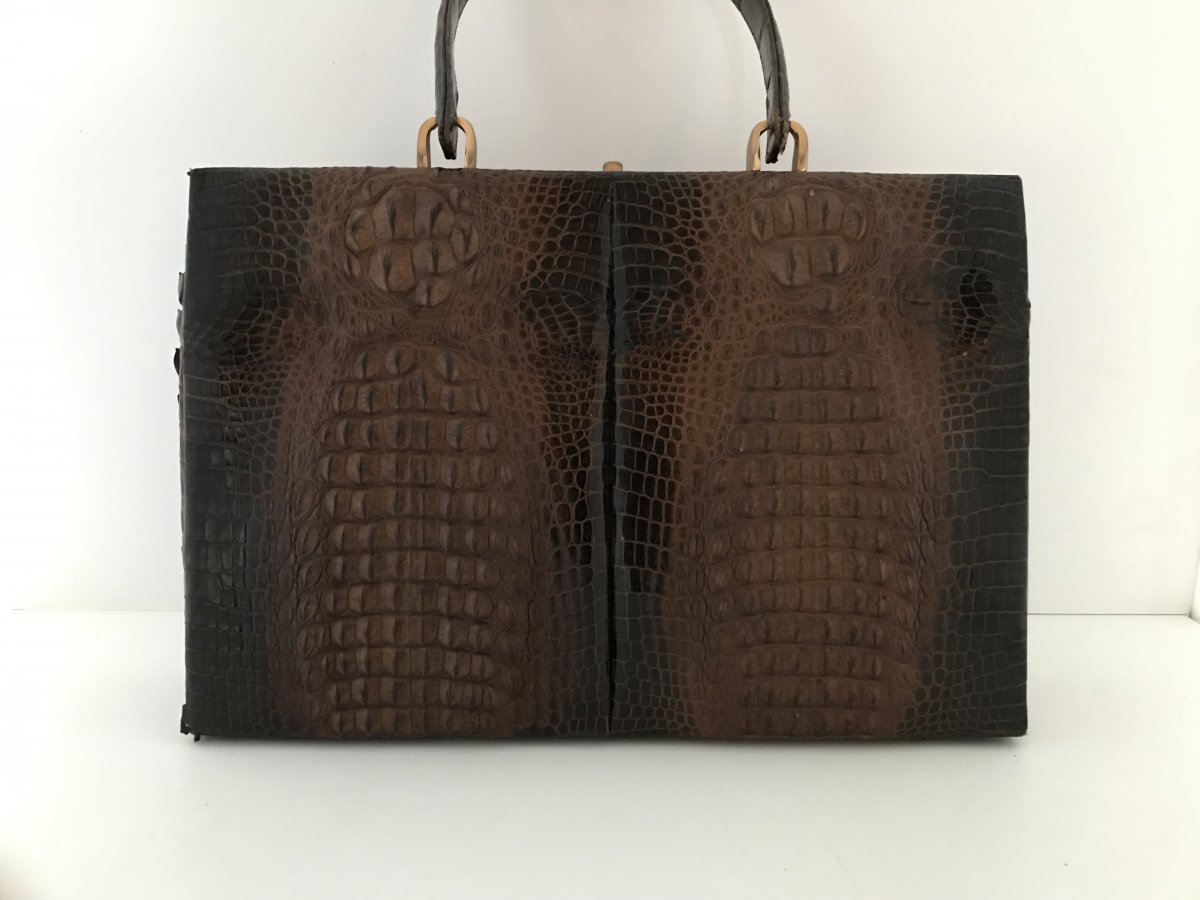 taske i ægte krokodille skind ( Meget sjældent) - Luksus og brand Vintage tasker - Læderprojektet