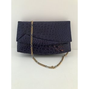 Unik Vintage taske i smukt lilla farvet skind og med smuk guldkde.