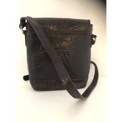 Ldertaske Mulberry Vintage i mrkebrunt lder med kroko prg