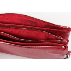 Vintage Clutch i Vinrdt lkkert skind fra JackCeline