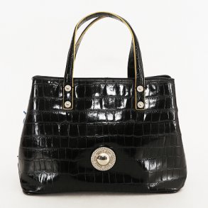 versace Jeans taske i sort prget kunstlder