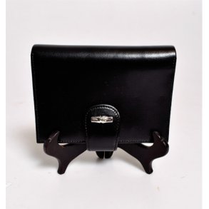 Longchamp adressebog i sort Kalve skind; Vintage, men har aldrig vret i brug