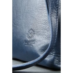 Vintage: Italiensk Moretti Skindtaske i blåt skind Luksus brand tasker - Læderprojektet