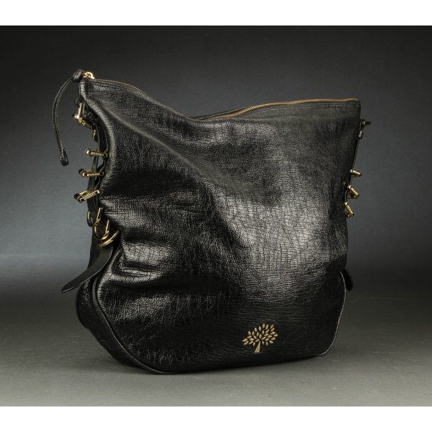 Mulberry taske model Mila Hobo i sort skind - Luksus brand Vintage tasker - Læderprojektet