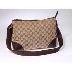 Gucci Crossbody bag/ skuldertaske af GG SupremeCanvas med bestning i Kalvelder