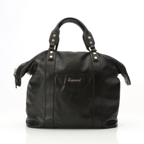 Velholdt Dsquared Vintage taske i sort kalveskind.