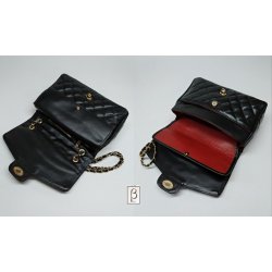 Quiltet " Diamant" taske i sort kalveskind