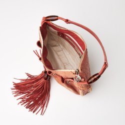 velholdt Georgio Armani Vintage taske i pink skind med krokodille prg