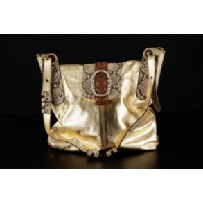 Ghibli Vintage taske i gte guld & slangeskind