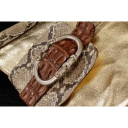 Ghibli Vintage taske i gte guld &amp; slangeskind