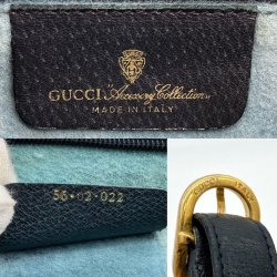 Gucci GG  Monogram taske med bl� skind bes�tning