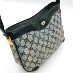 Gucci GG  Monogram taske med bl� skind bes�tning
