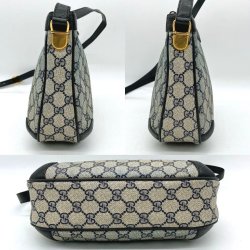 Gucci GG  Monogram taske med bl� skind bes�tning
