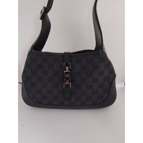 Gucci Taske i sort monogram canvas og skind: lille model
