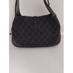Gucci Taske i sort monogram canvas og skind: lille model
