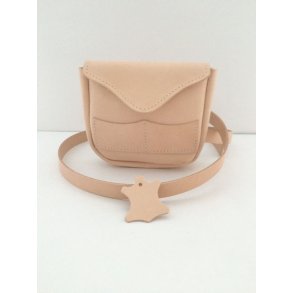 Bltetaske / skuldertaske i natur kernelder med blte! 