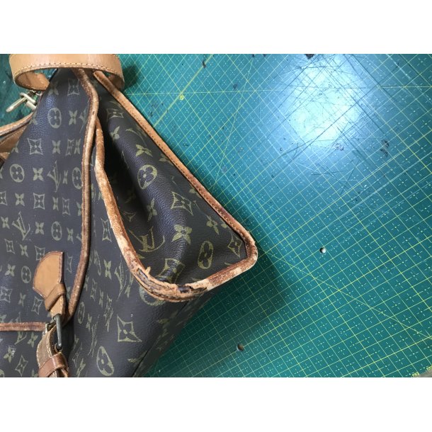 Reperation af Louis Vuitton taske med slidte skind kanter