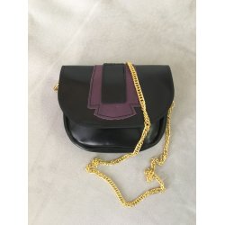 Bltetaske i sort Kalveskind