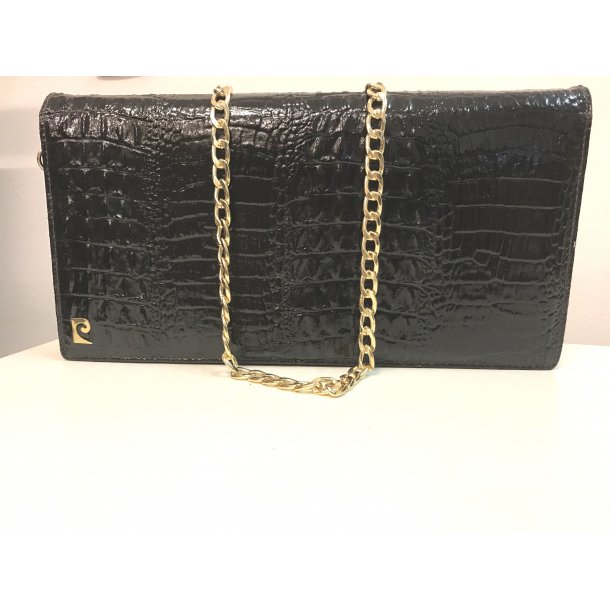 Pierre Cardin Kuvert Taske i sort præget læder - Luksus og brand Vintage tasker -