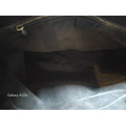 Velholdt Gucci Vintage taske i sort kalveskind og logo stof.