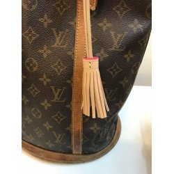 Hndlavet tassel Charm i Vachetta lder til at hnge p din taske