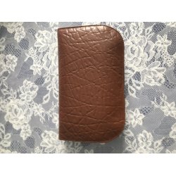 Vintage barber grej etui i brunt Svineskind