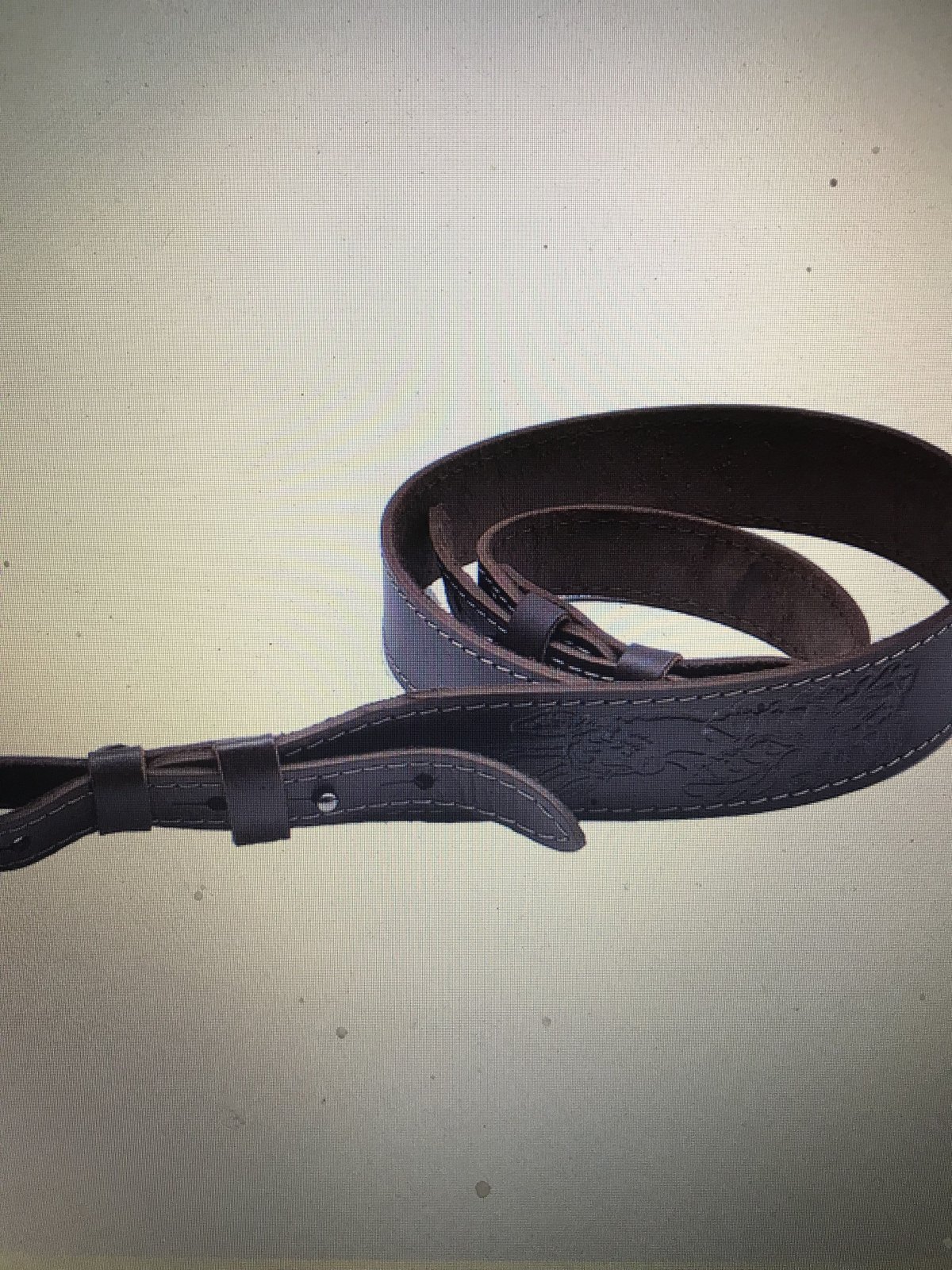 Bred håndlavet riffel rem med tryk ( dit navn f.ex.) Læder og skind