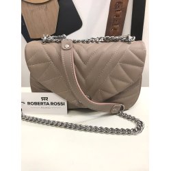 Roberta Rossi taske i beige quiltet serrafino skind