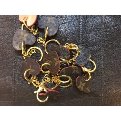 Hndlavet Hjerteformet Nglering i LV Monogram upcycled Canvas