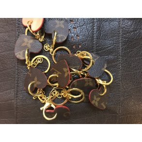 Hndlavet Hjerteformet Nglering i LV Monogram upcycled Canvas