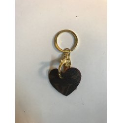 Hndlavet Hjerteformet Nglering i LV Monogram upcycled Canvas