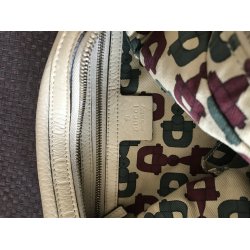 Flot Gucci Vintage taske i hvid kalveskind