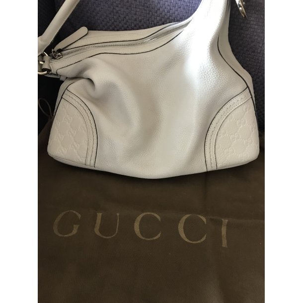 Flot Gucci Vintage taske i hvid kalveskind