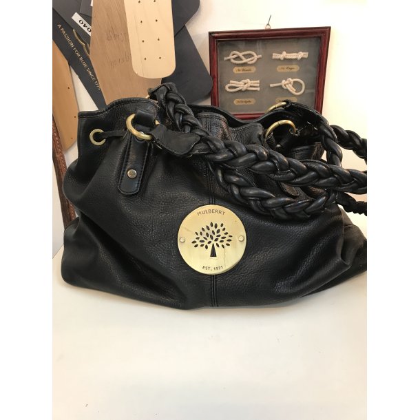 Mulberry Vintage taske i sort lkkert skind.