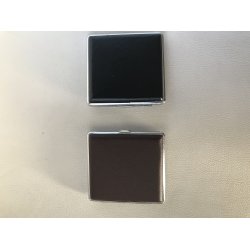 Fast Cigaret etui i metal med imititeret lder
