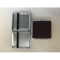 Fast Cigaret etui i metal med imititeret lder