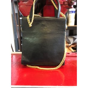 Lille Adax Vintage taske i sort Kalveskind med Gukldkde