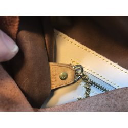 Renoveret gte louis Vuitton Mini Bucket taske i logo Monogram Canvas og lder