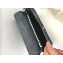 Ldertaske i marinebl-hvid og sort lder