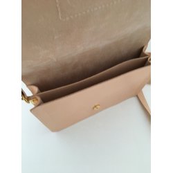 Kernelder taske i natur Veg. garvet lder