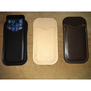 Etuier i kernelder til mobil telefoner; laves p ml!