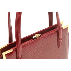 gte Gucci taske i rdt skind; klassisk model, som ny