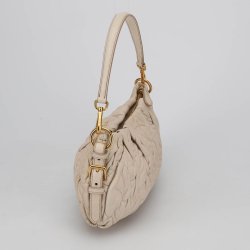 Prada Vintage taske i lkkert bldt beige lammeskind