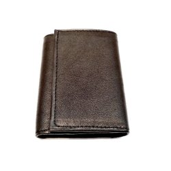 Nglepung i sort skind med plads til bde ngler/sedler/mnter