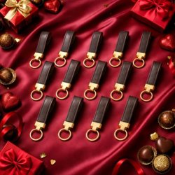 Kraftig N�glering i �gte LV logo Canvas upcycled