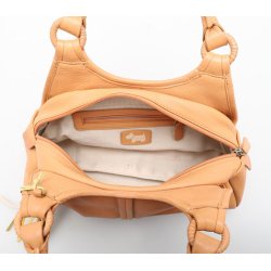 Vintage taske i Abrikos læder - tasker i læder og skind - Læderprojektet