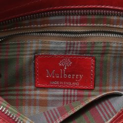 Ægte Mulberry Vintage taske i rødt præget læder - Luksus og brand Vintage tasker - Læderprojektet