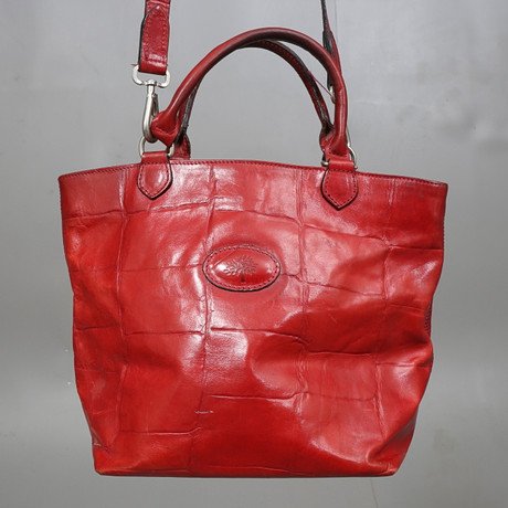 Ægte Mulberry Vintage taske i rødt præget læder - Luksus og brand Vintage tasker - Læderprojektet