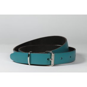 Smalt Dameblte i Turkis lder. Lngde 75 og 2 cm. i bredde